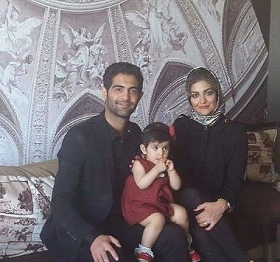 لیلا ایرانی به همراه همسر و فرزندش